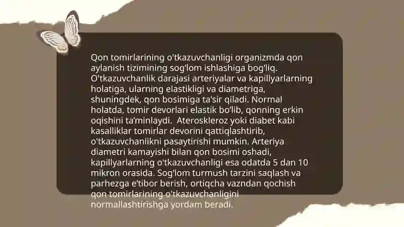 Qon tomir devorlari orqali moddalar almashishining biofizikaviy mexanizmi 4