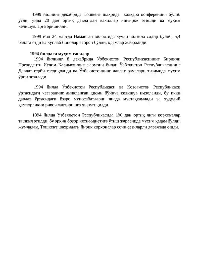 1991-yildan 2024-yilgacha boʻlgan muhim sanalar 4