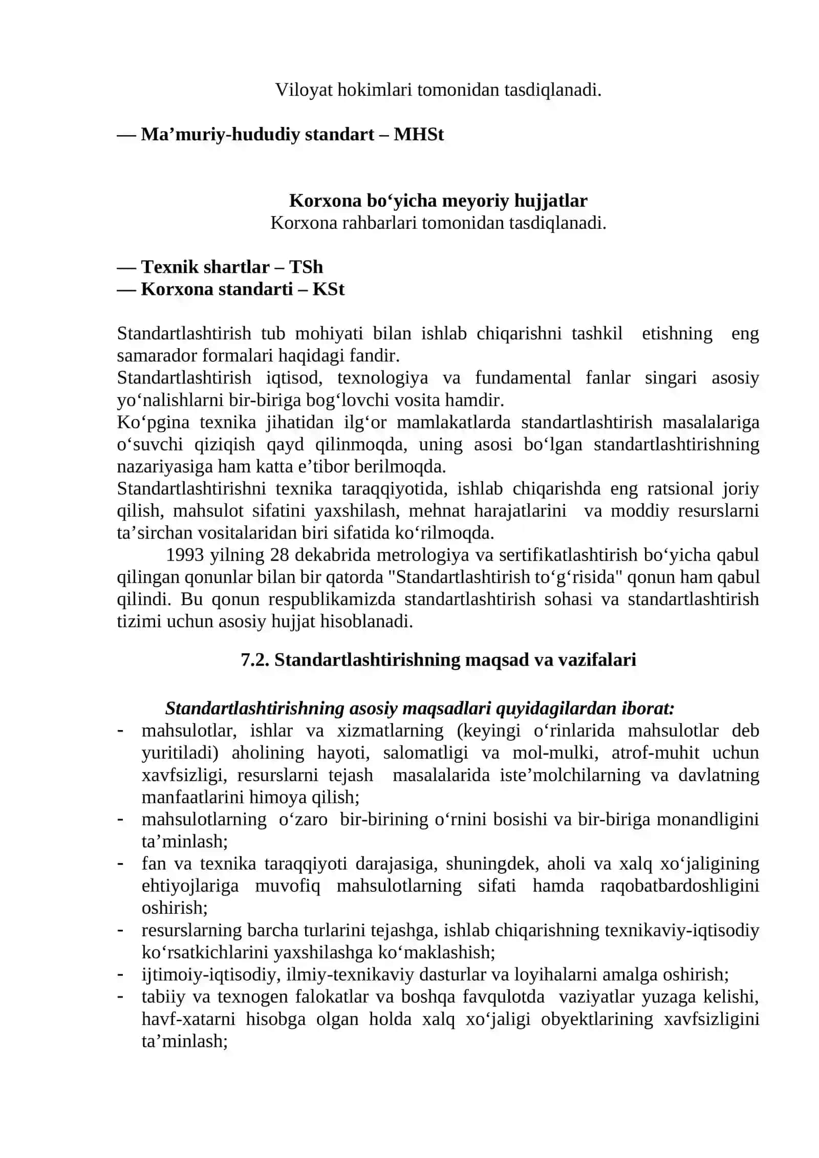 Standartlashtirishning maqsad va vazifalari 4