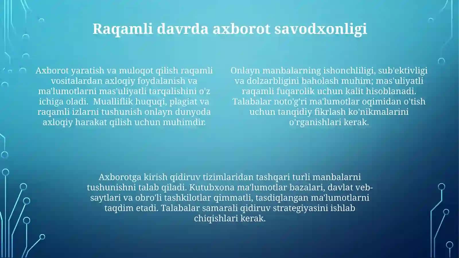 Maktab o'quvchising axborot madaniyati asoslari 4