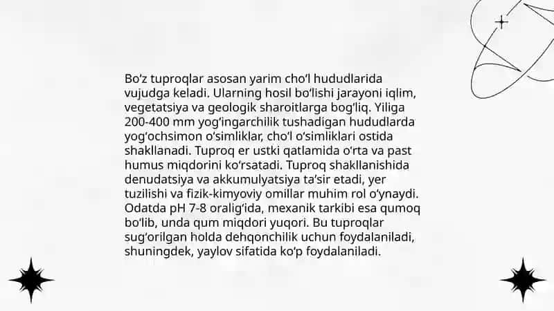 Boʻz tuproqlar va ularning tarqalishi 4