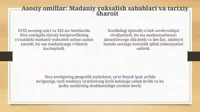 Xiva xonligida madaniy yuksalish davri 4