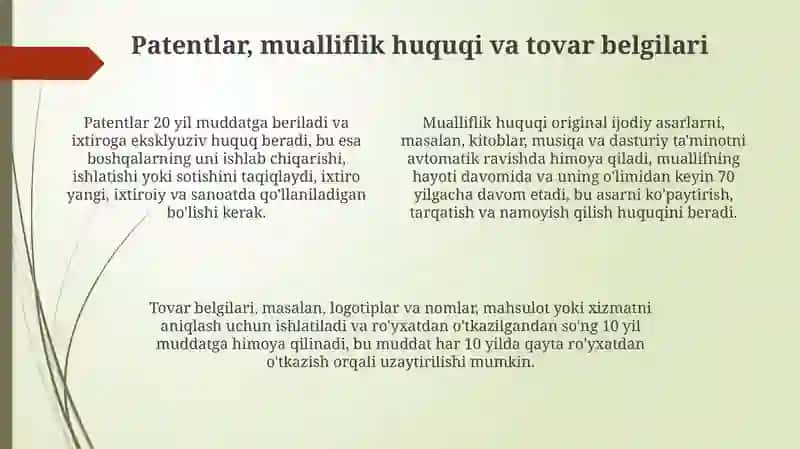 Intellektual mulk va uni himoyalash usullari 4