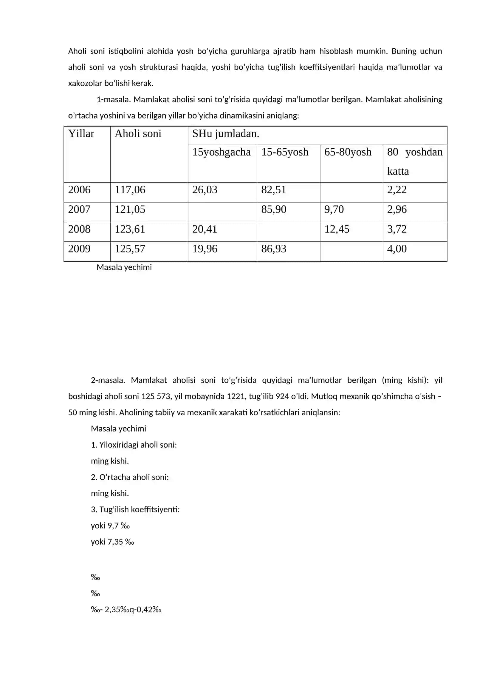 Aholi statistikasi 4