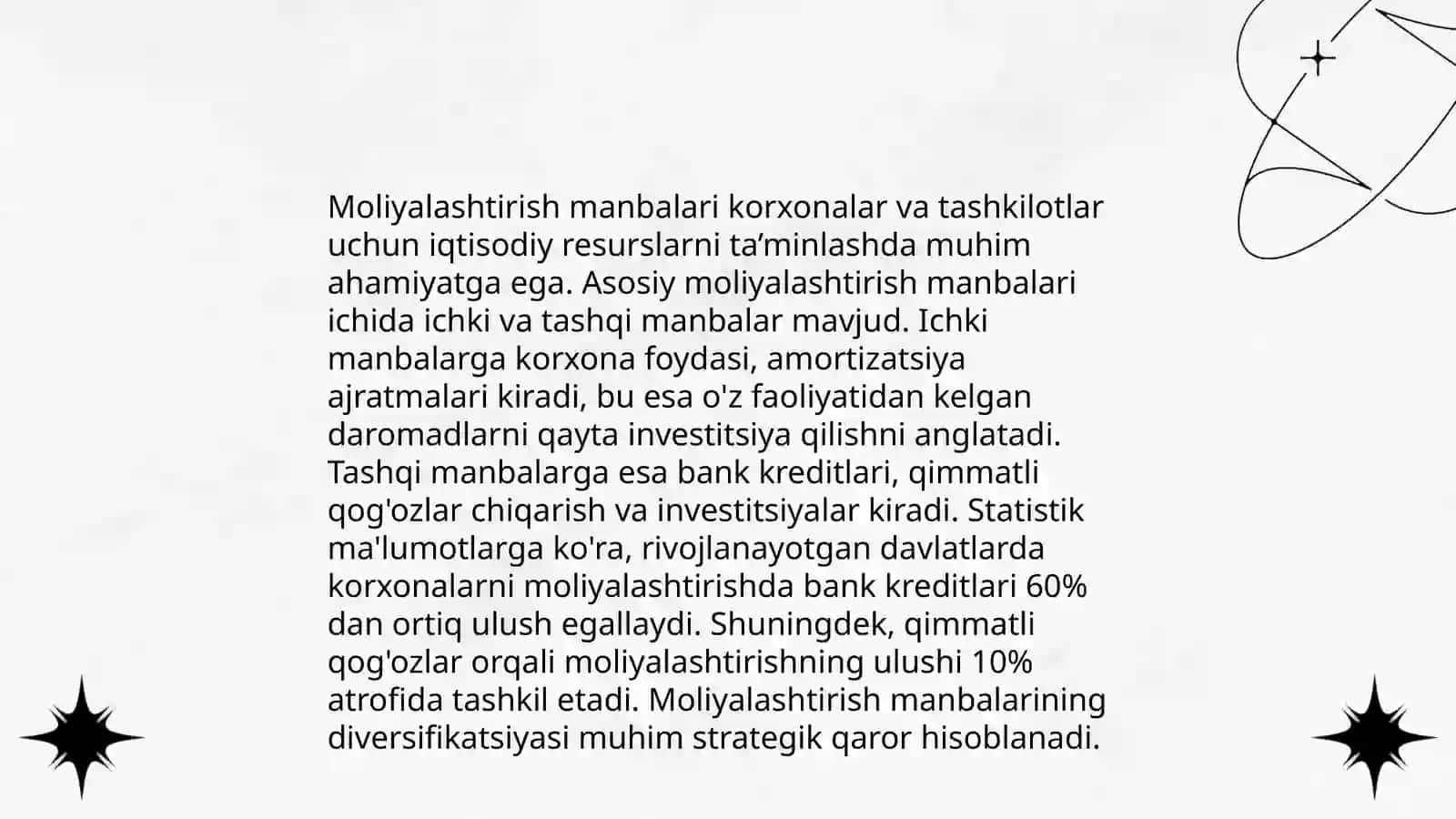 Investitsion faoliyatni moliyalashtirish 4
