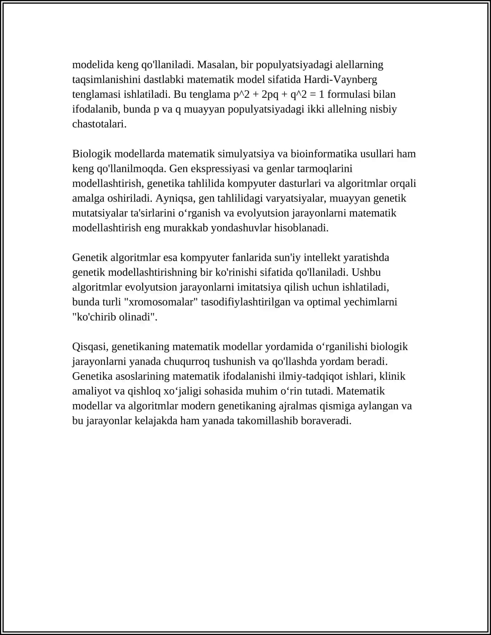GENETIKADA INTEGRAL HISOB TATBIQLARI 4