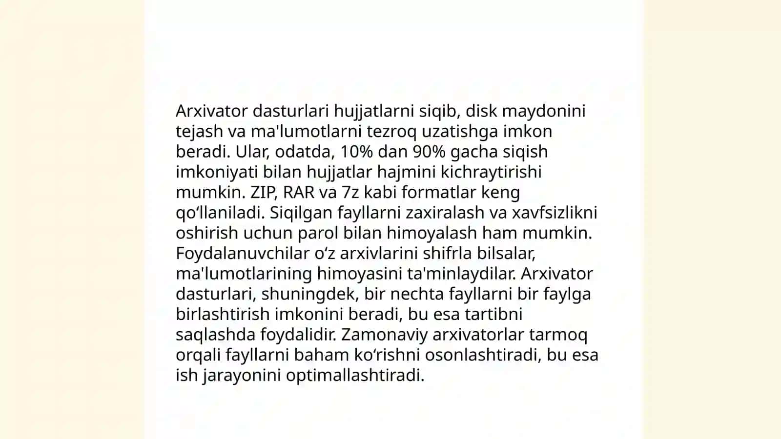 Fayllarni Arxivlash Usullari 4
