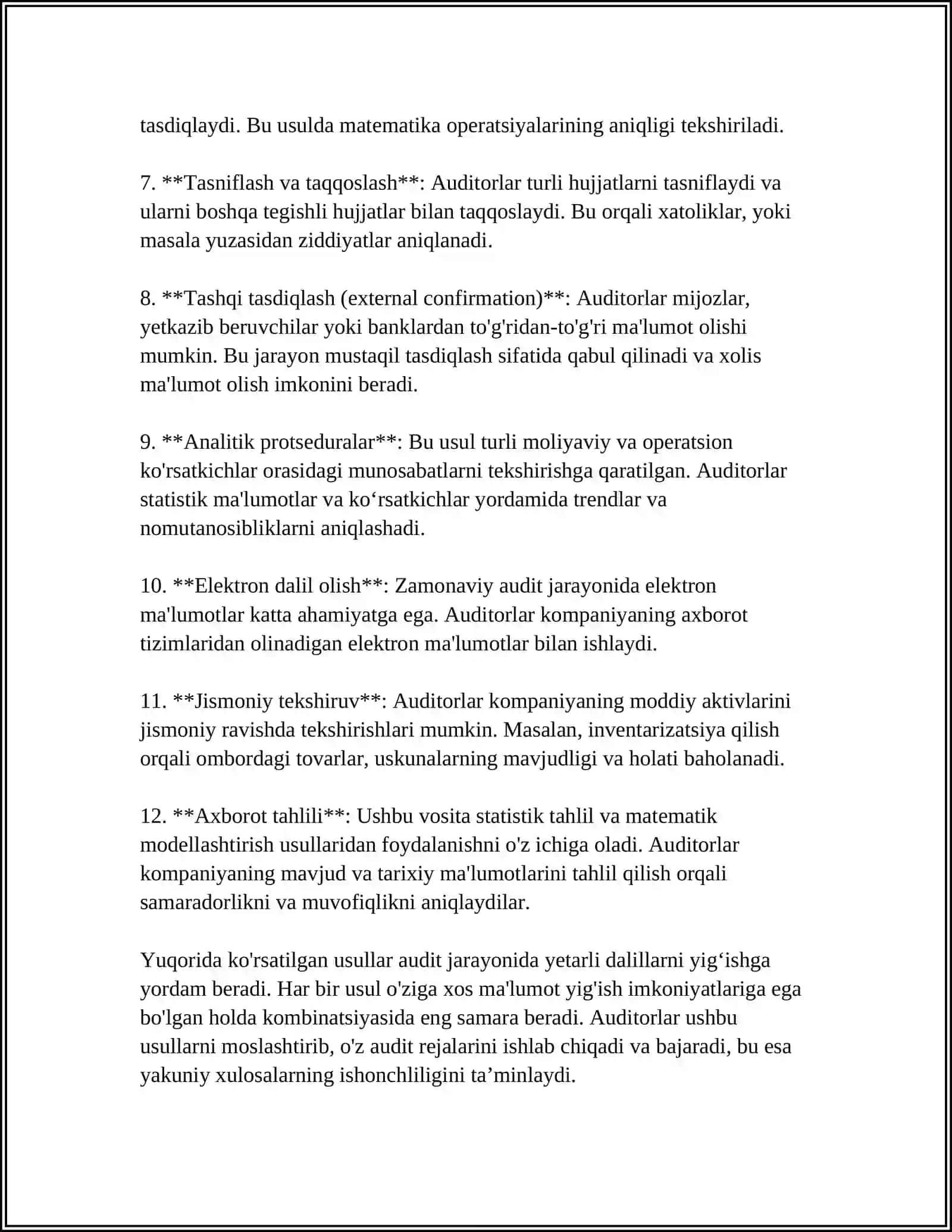 OUDITORLIK DALILAR VA ULARNI OLISH USULLARI 4