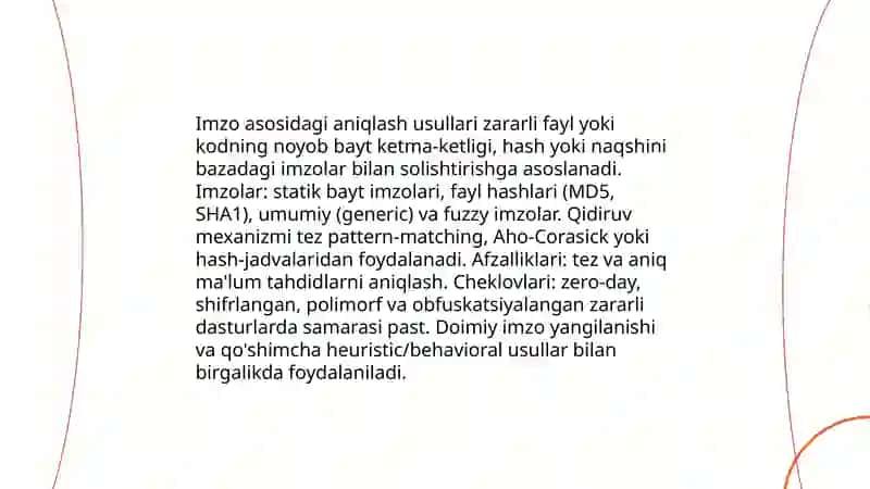 Zararli dasturlardan himoyani aniqlash vositasi 4