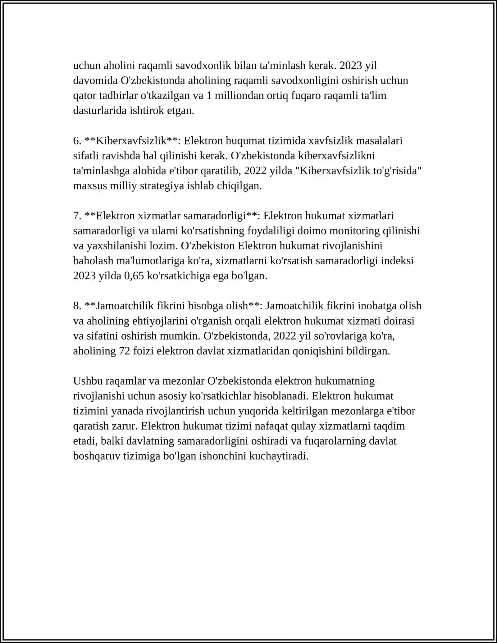 ELEKTRON HUKUMATNI RIVOJLANTIRISH REYTINGI 4