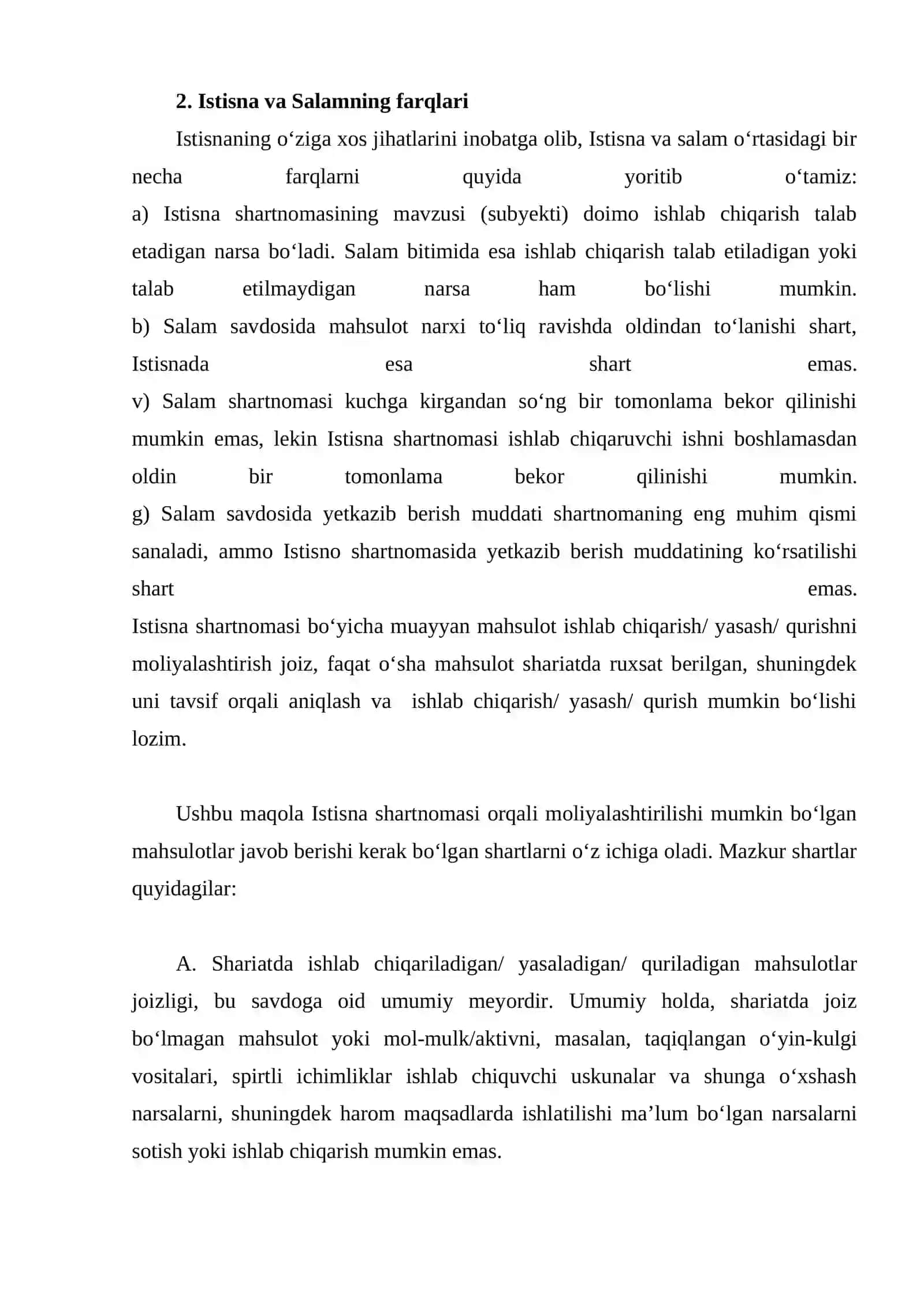 Istisna shartnomasini amalga oshirish tartibi 4