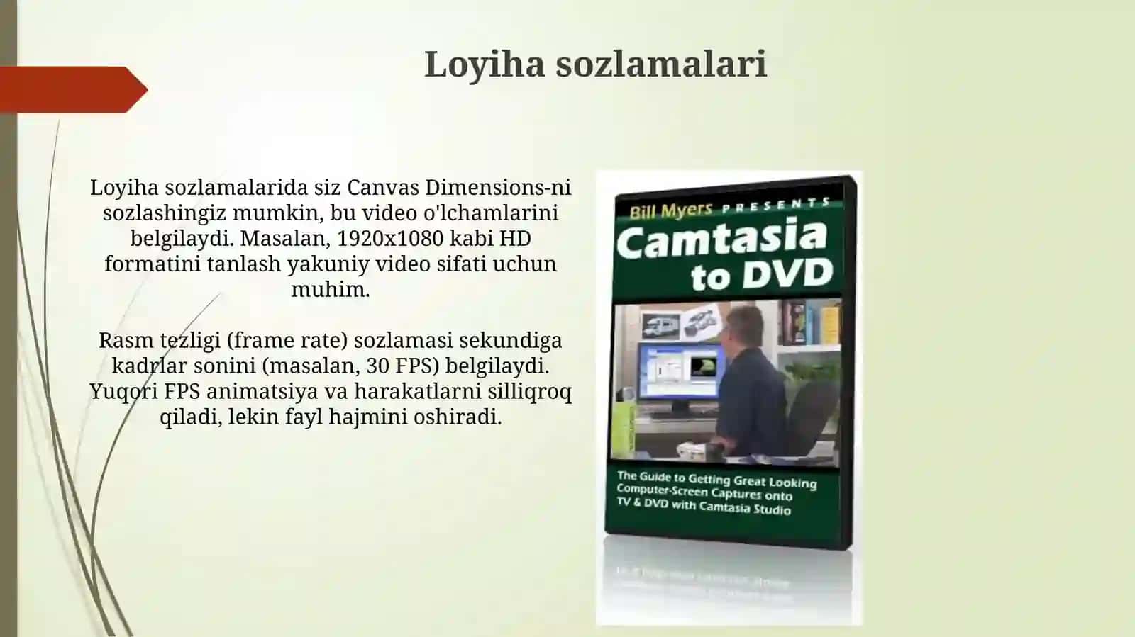 Camtasia Studio dasturini sozlash 4