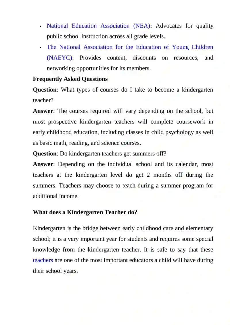 Kindergarten Teacher Career Guide 4