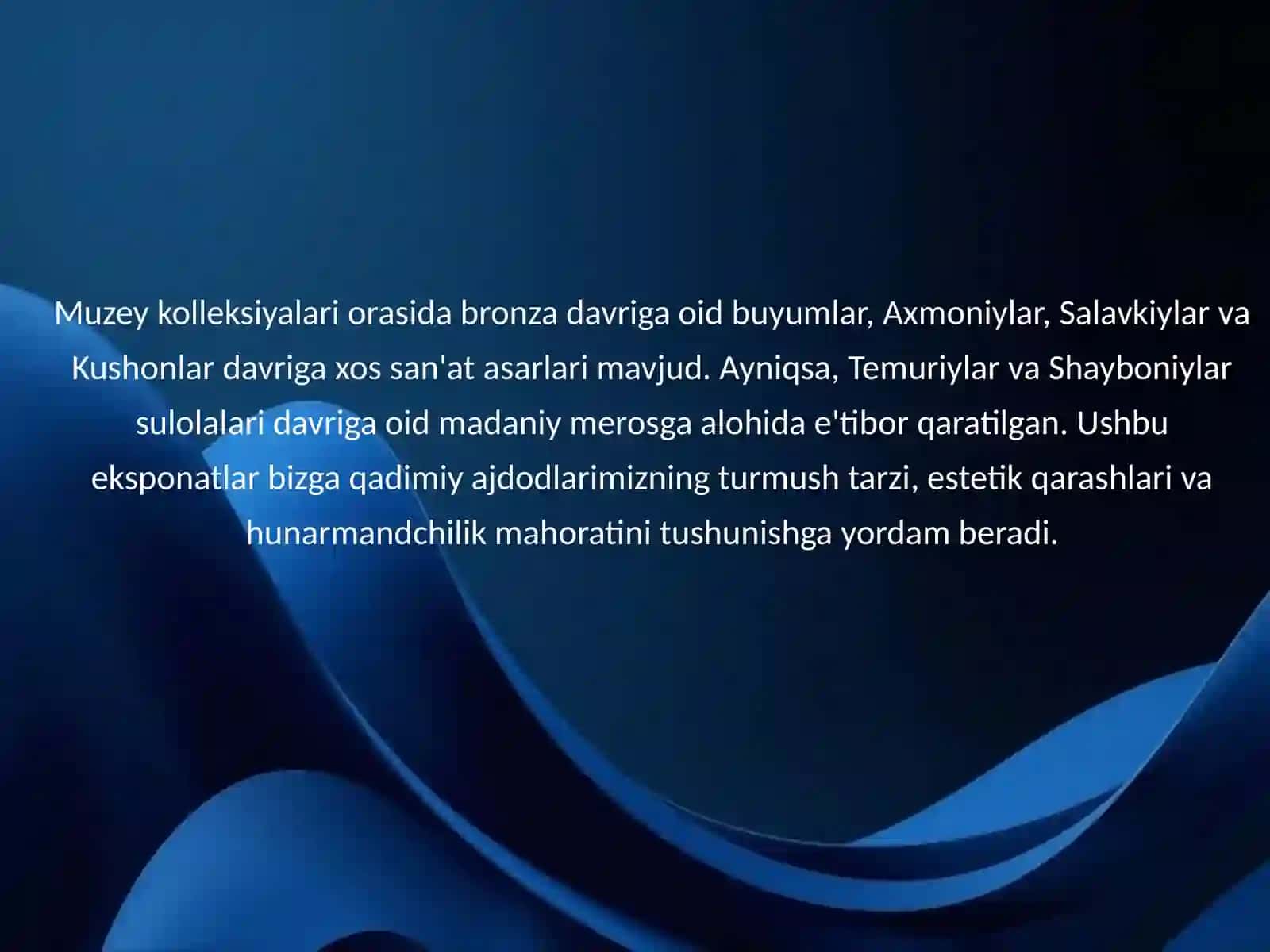 Poytaxt muzeylarida qadimiy madaniyat va fan 4