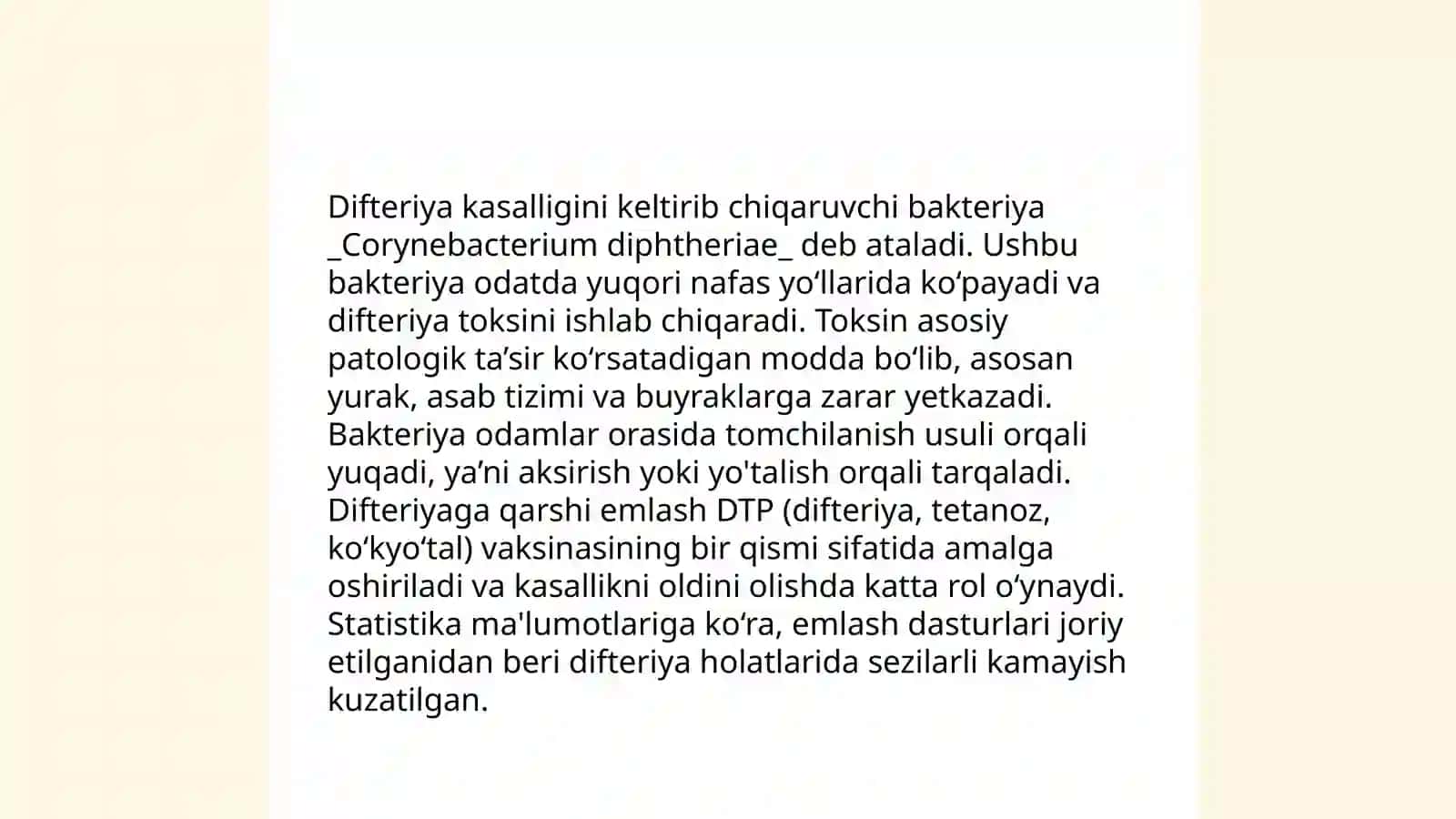 Difteriya kasalligining kechishi 4