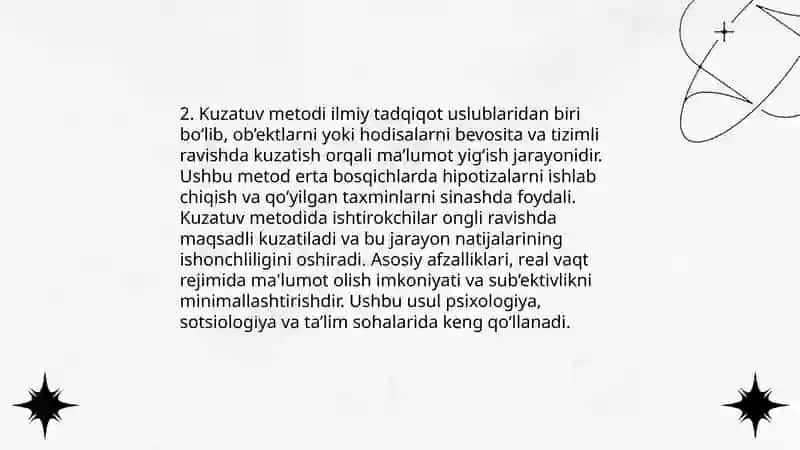 Xozirgi zamon psixologiyasining tadqiqot metodlari 4