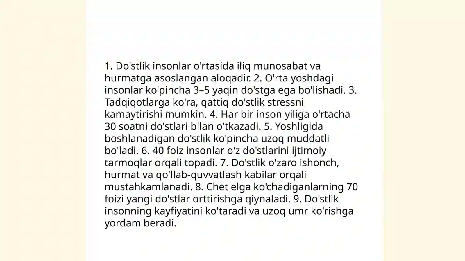 Sevgi, Do'stlik, Oilaviy qadriyatlar 4