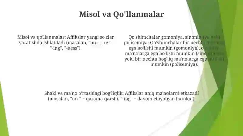 Affikslarda shakl va maʼno munosabati 4