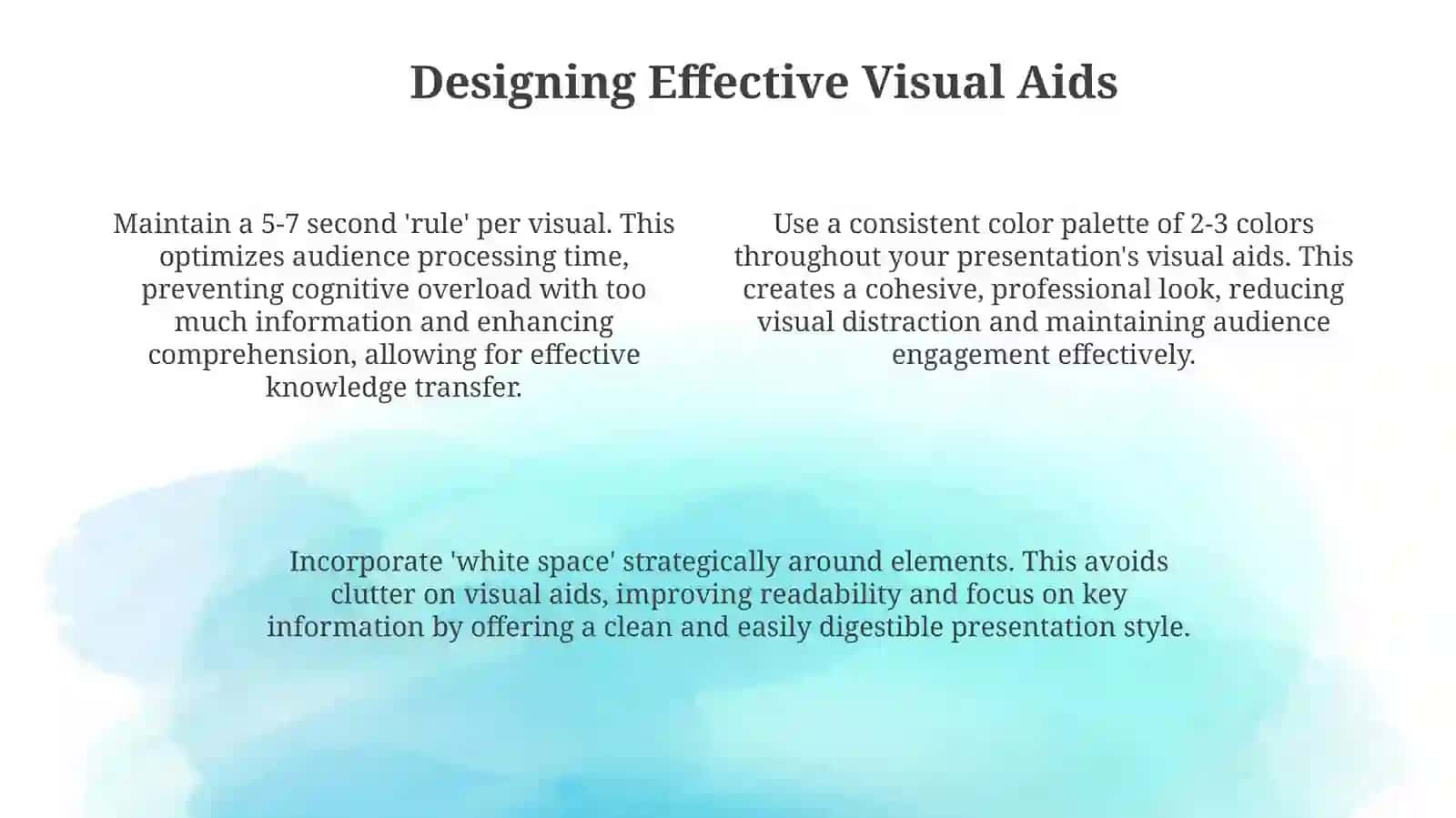 Characteristics of creating presentations supporting materials 4