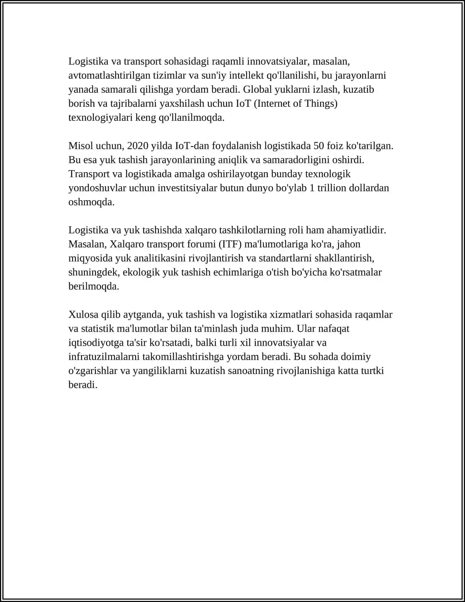 Yuk tashish va logistika xizmatlari 4