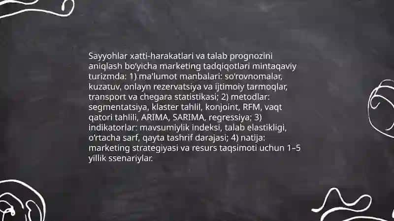 Mintaqaviy turizmni rivojlantirishda marketing tadqiqotlaridan foydalanish 4