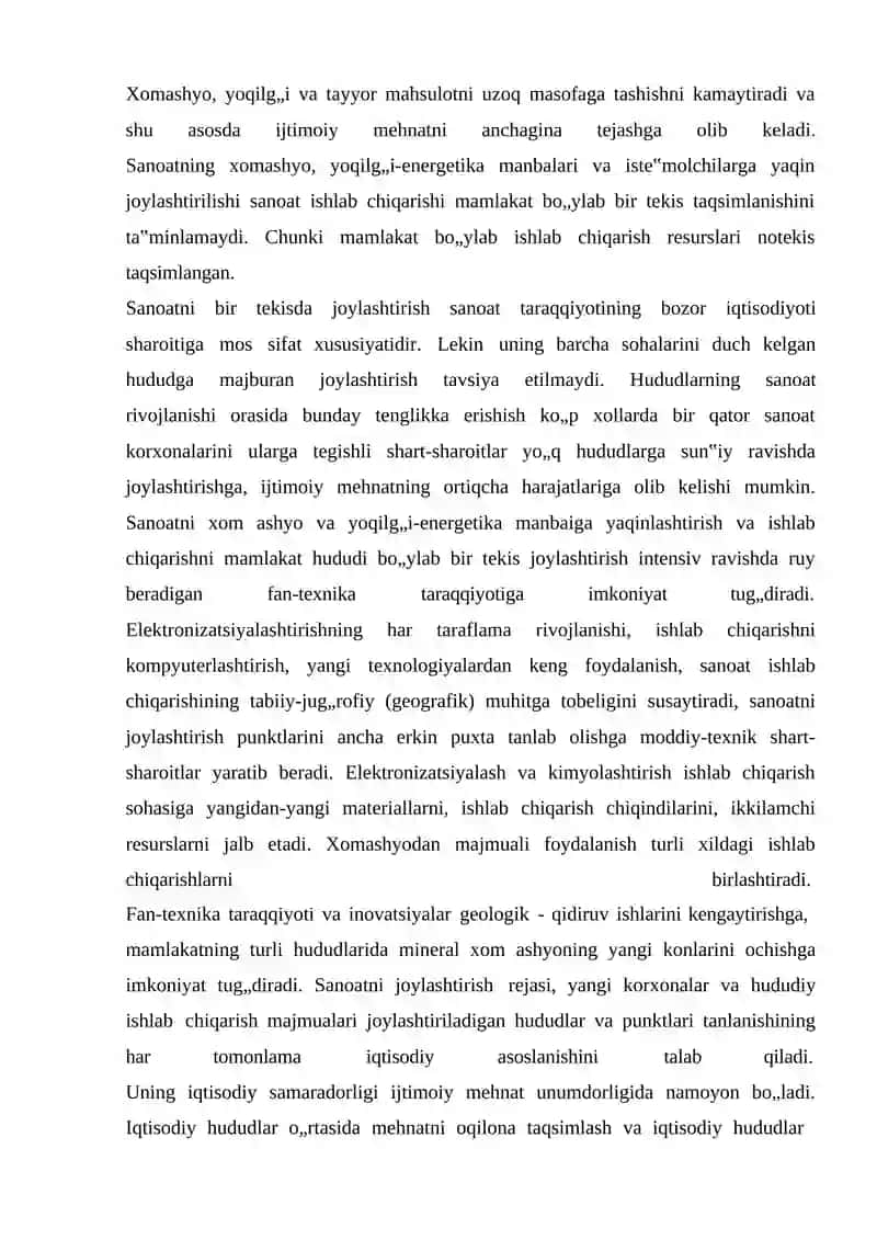 Sanoat ishlab chiqarishini joylashtirish 4