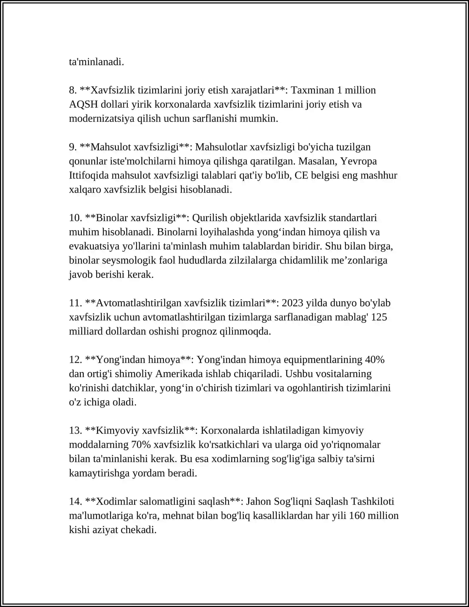 XAVFSZLIK STANDARTLARI 4