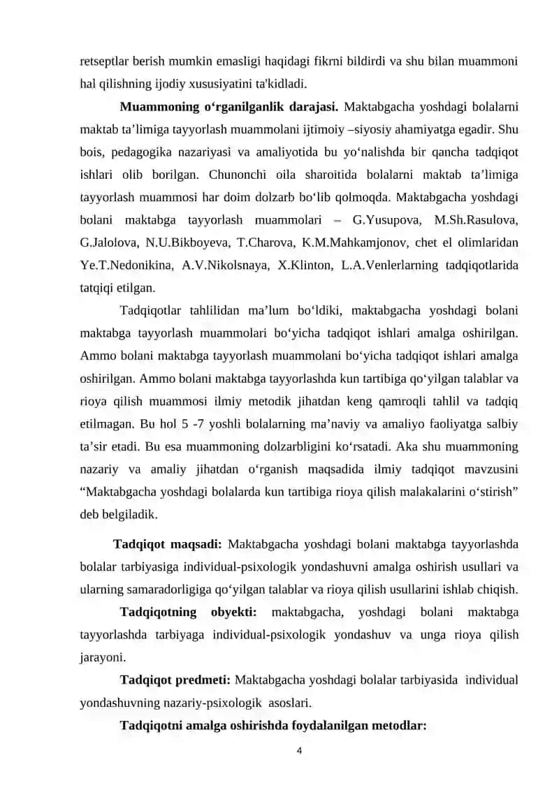 "Tarbiyada Individual Yondashishning Psixologik Asoslari" Kurs Ishi 4
