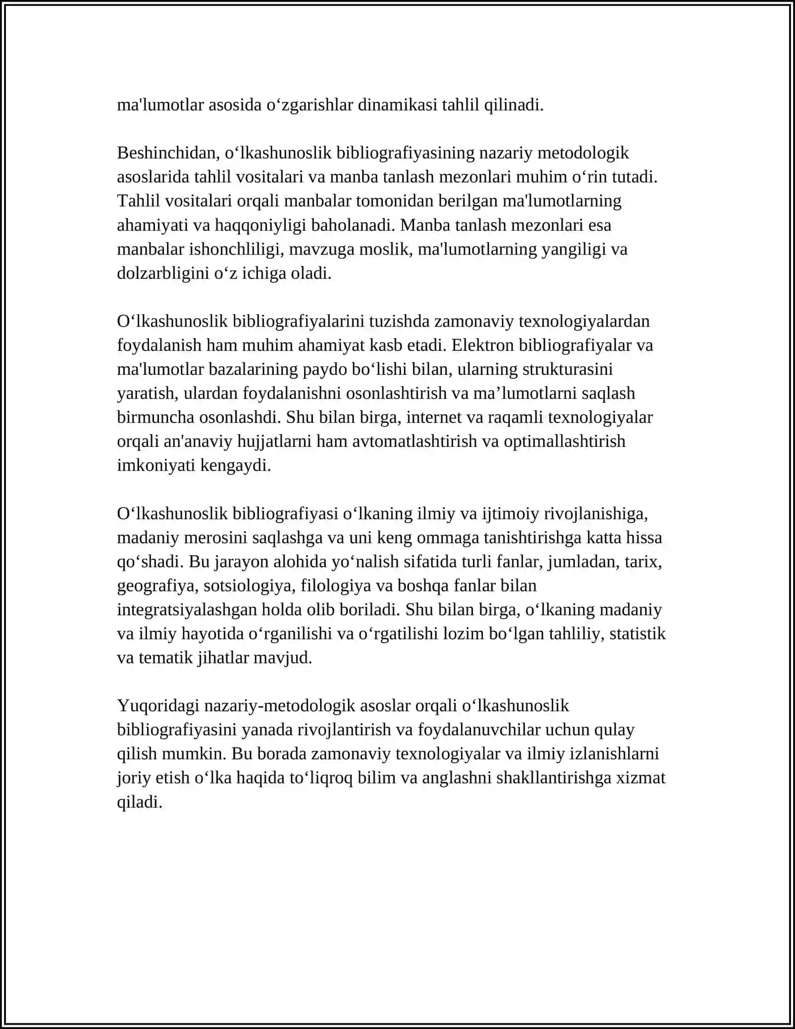 ,,OʻLKASHUNOSLIK BIBLIOGRAFIYASI" 4