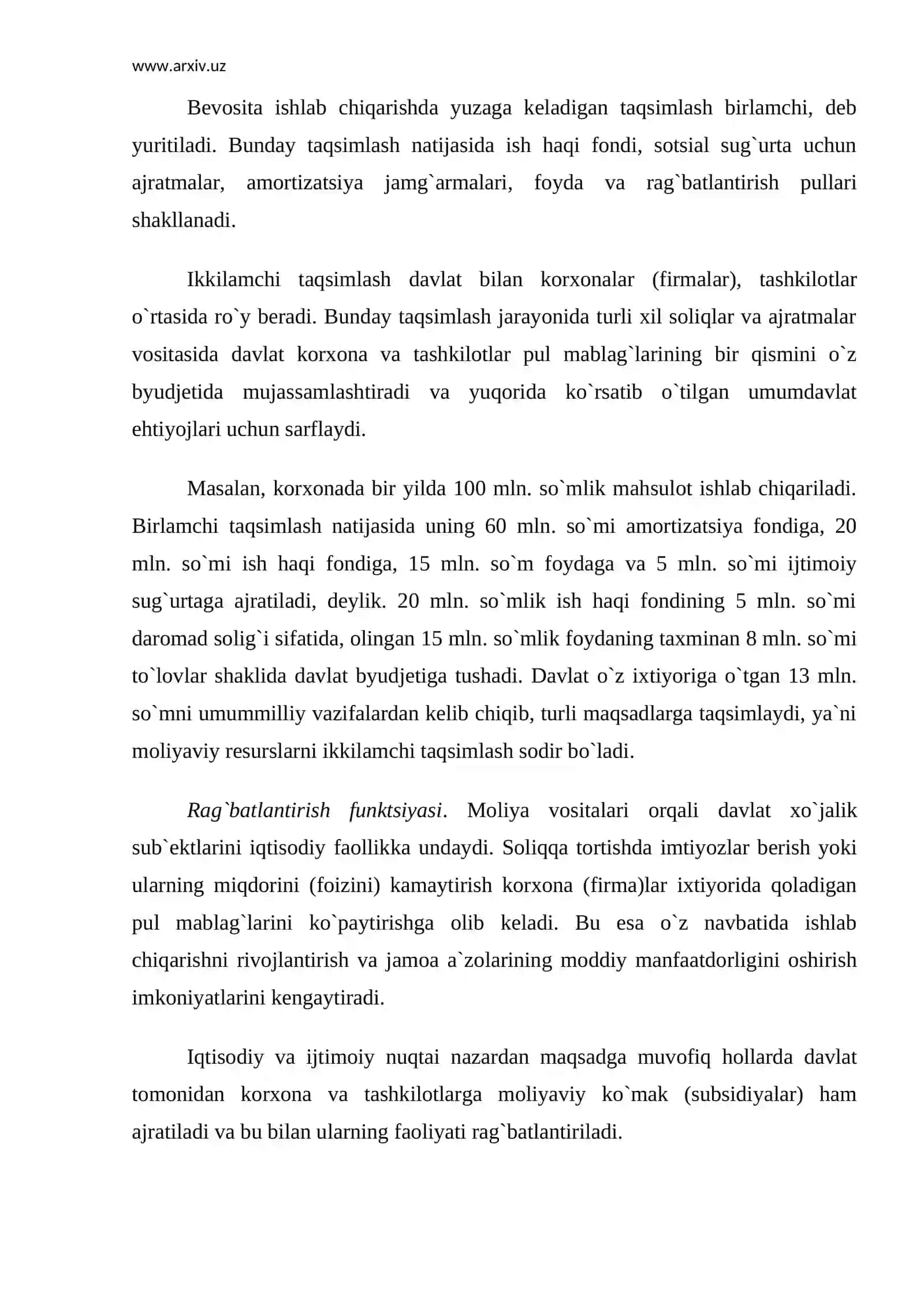 Moliyaning mohiyati va vazifalari 4