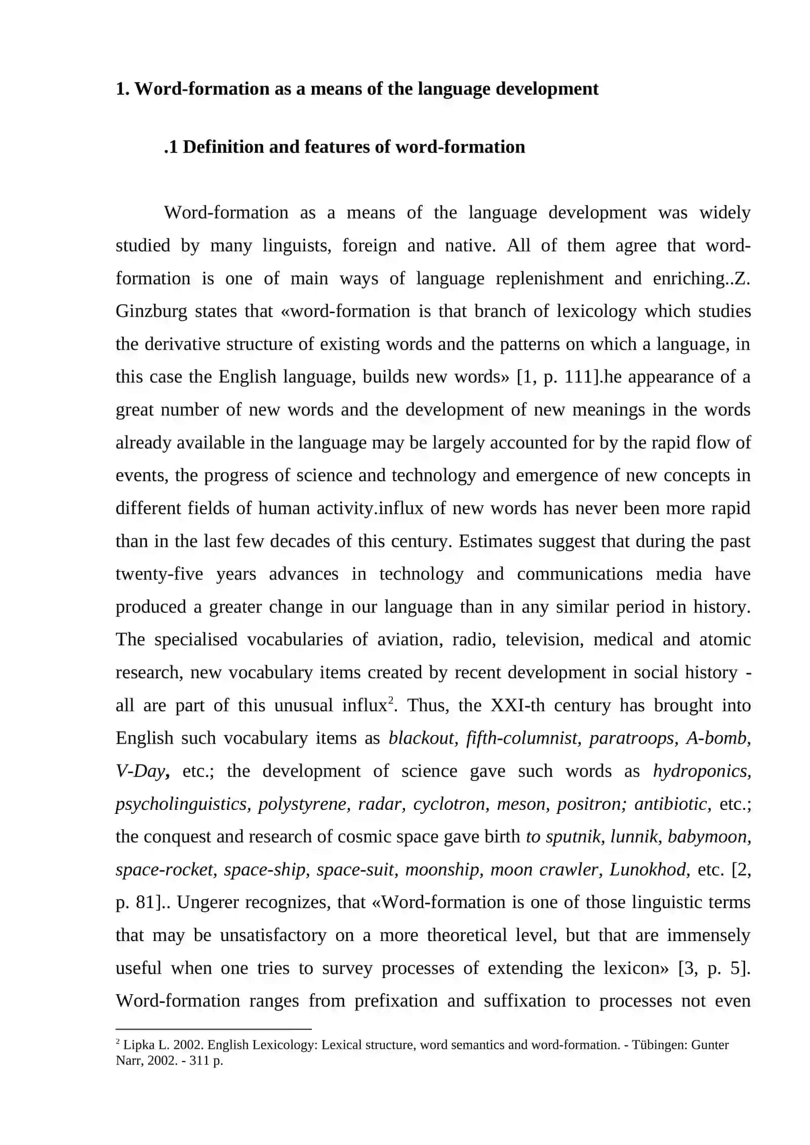 Professional Vocabulary in Modern English Language 4