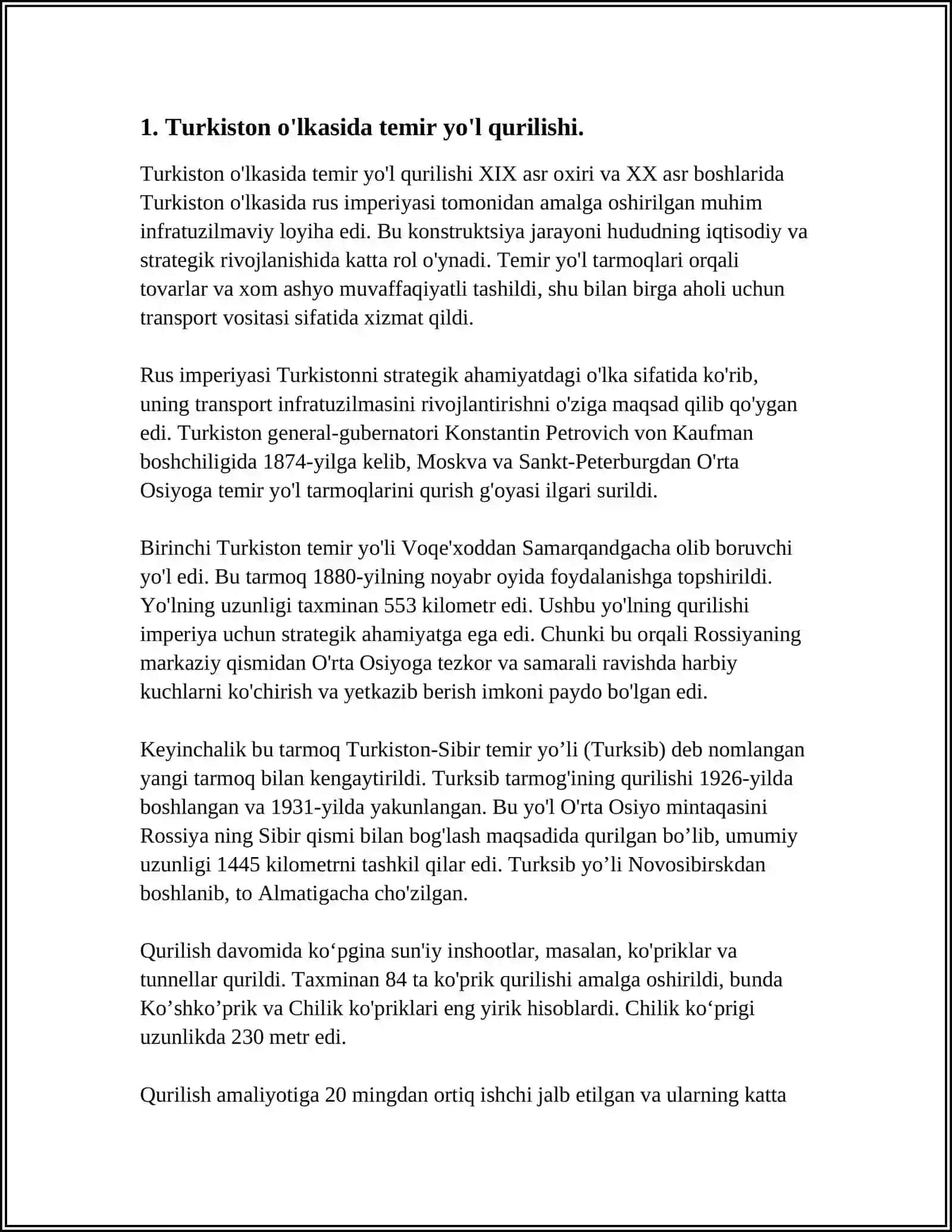 Turkiston O'lkasida Yol Qurilishi 4