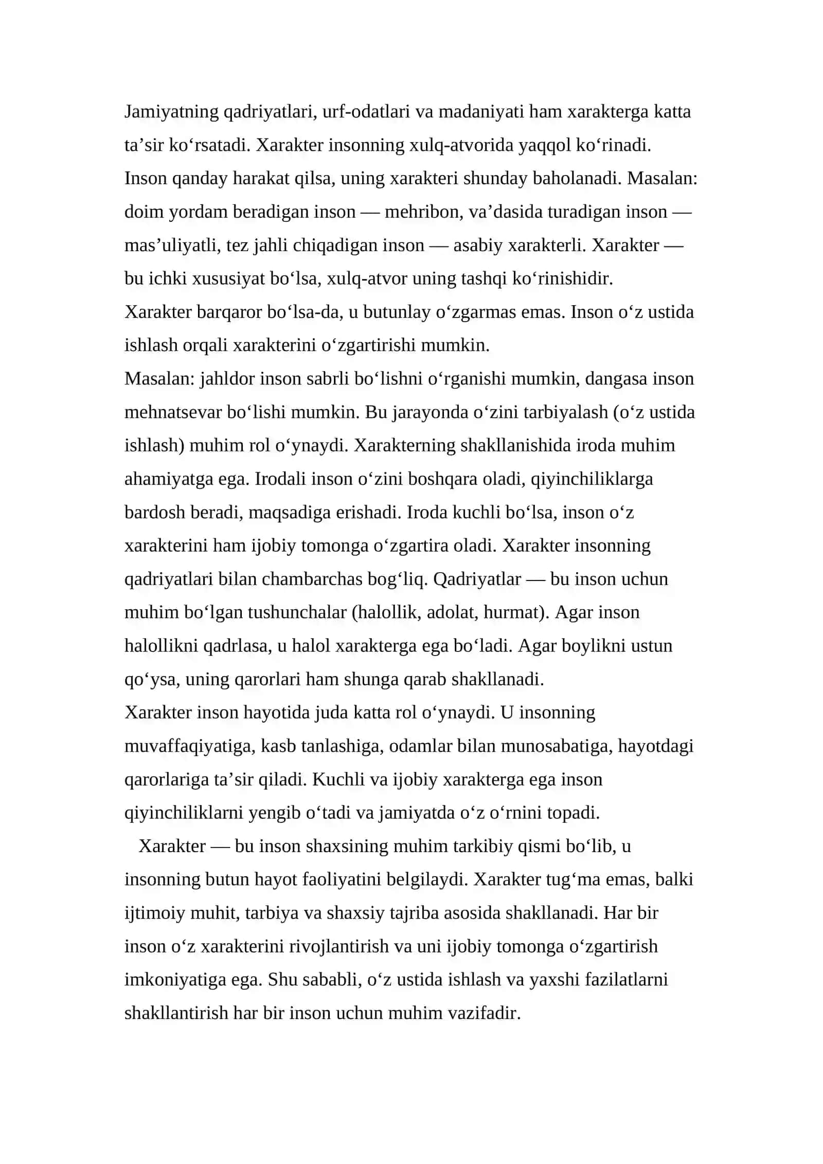 Xarakter haqida tushuncha 4