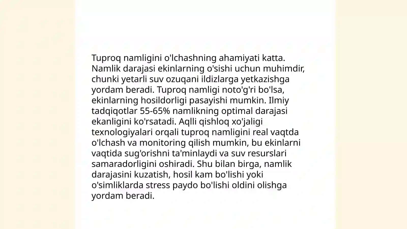 Tuproq namligini aniqlash uchun sensorlar 4