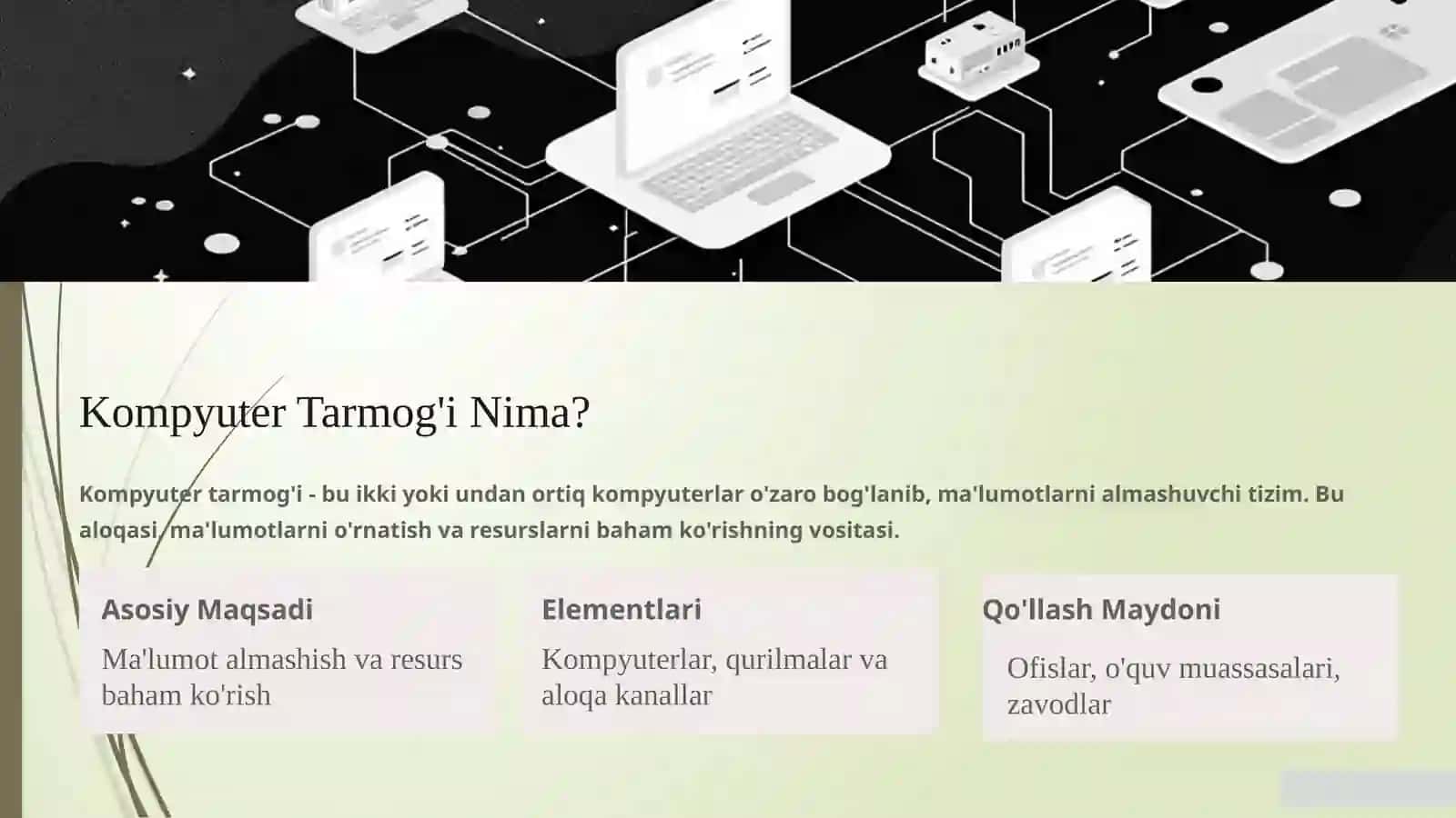 Kompyutertarmoqlariga kirish.Tushunchavaahamiyati 4