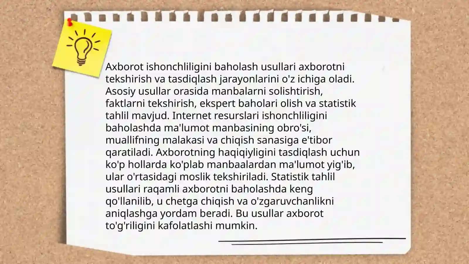 Axborot turlari va ishonchliligi 4
