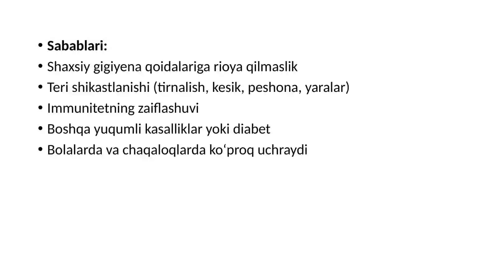 Terining yiringli kasalliklarini kelishi 4