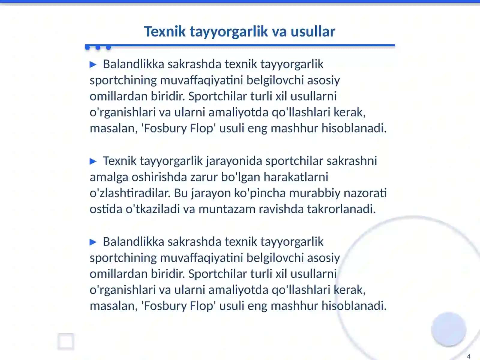 Balandlikka sakrash texnikasi 4