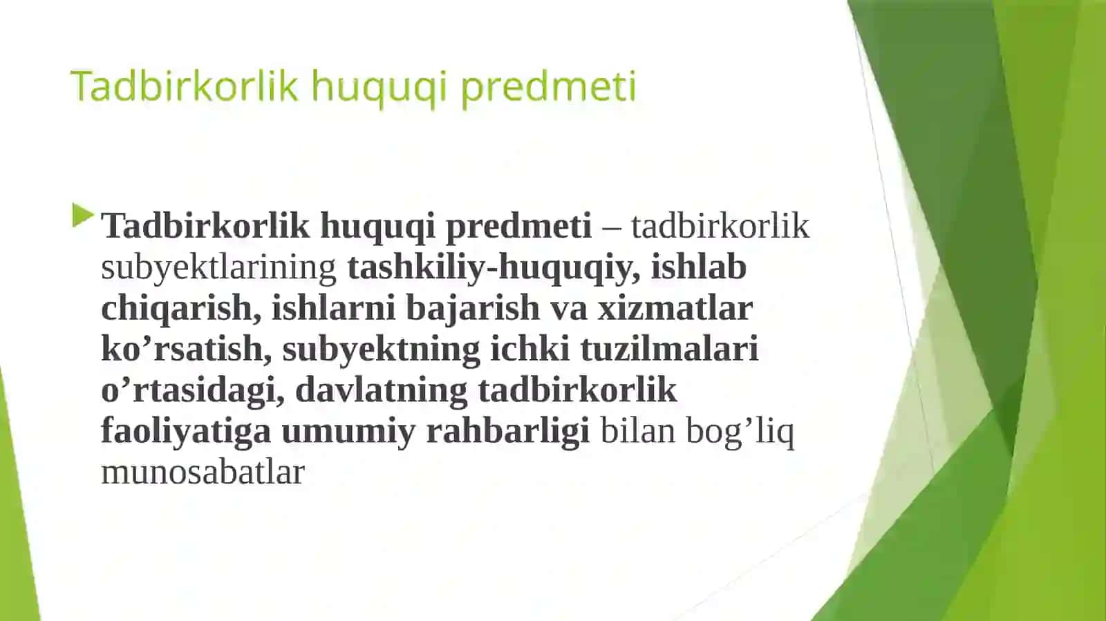Tadbirkorlik faoliyatining tashkil qilinishi 4