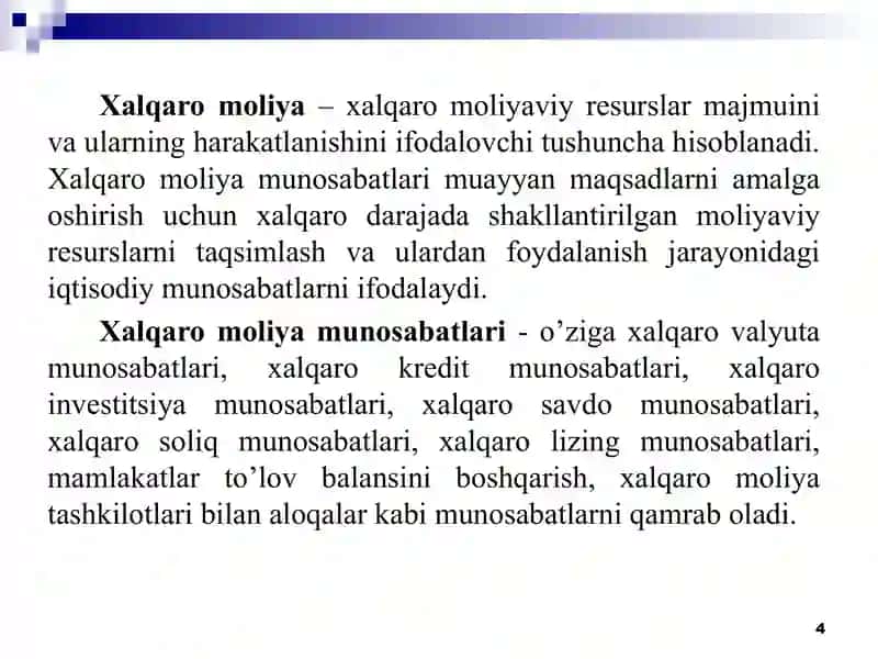 Xalqaro moliya 4