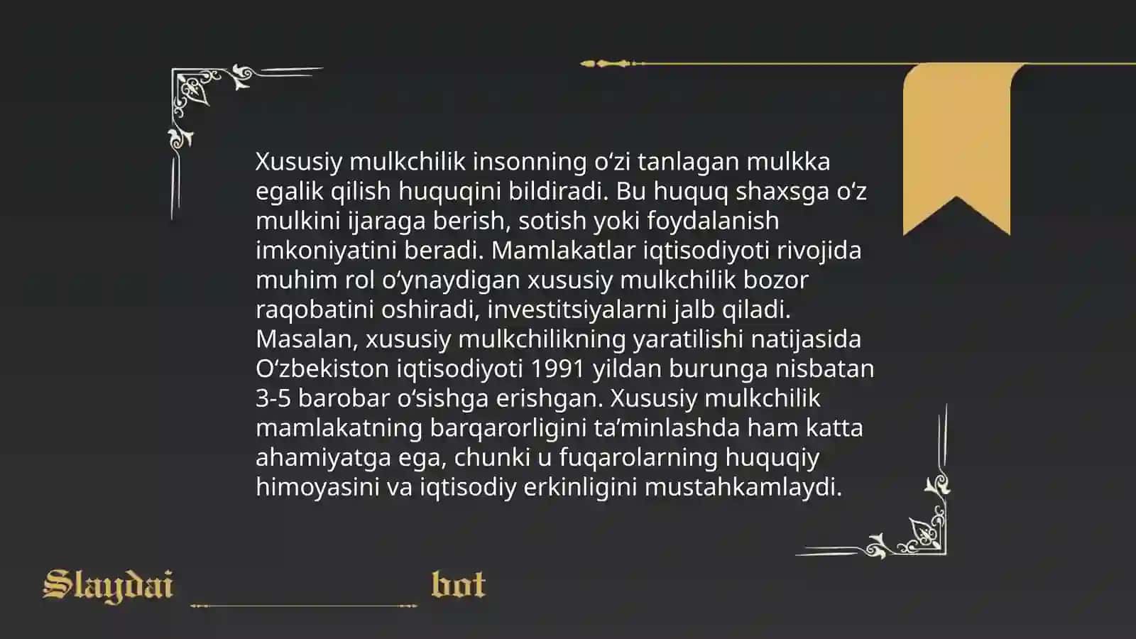 IQTISODIY ISLOHATLAR XUSUSIY MULKCHILIKNING SHAKILANIDHI. ÕZBEKISTONDA BOZOR MUNOSABATLARINING RIVOJLANISHI 4