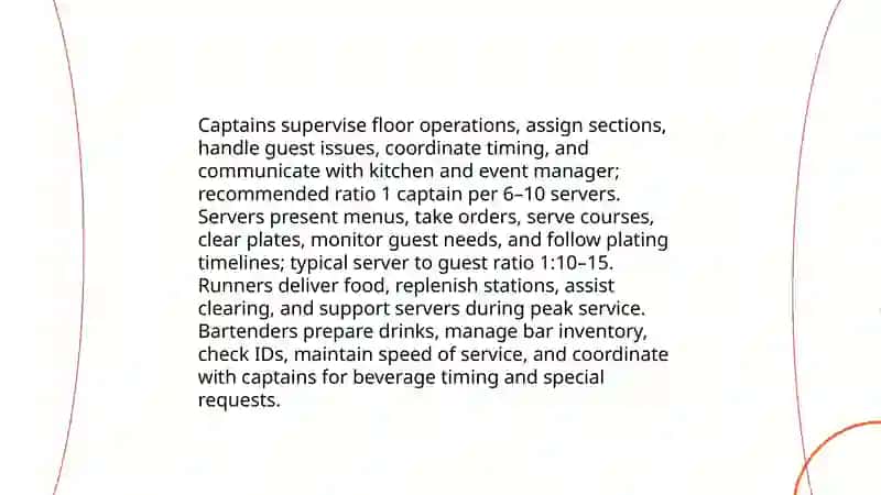 Organization of service at banquets 4