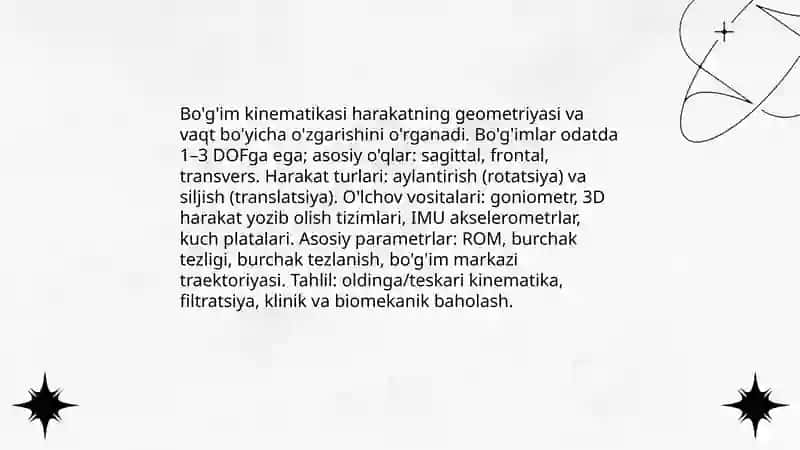 Bo'g'imlarning umumiy biomekhanikasi 4