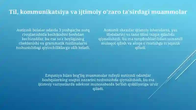 Autizm: muammolari 4