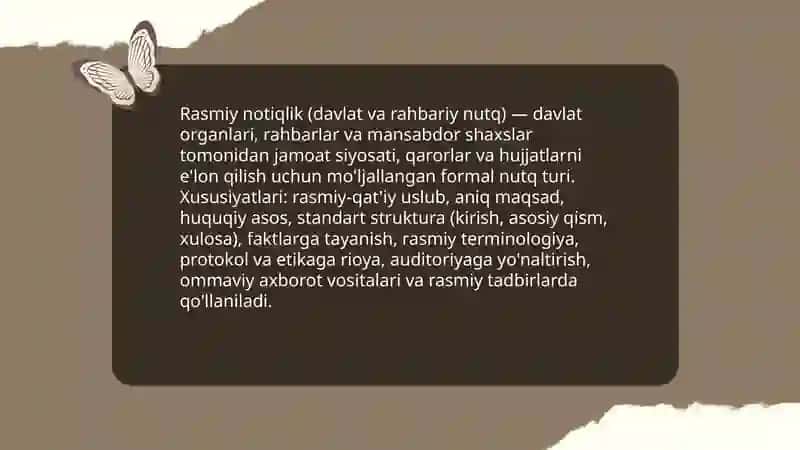 Notiqlikning koʻrinishlari 4