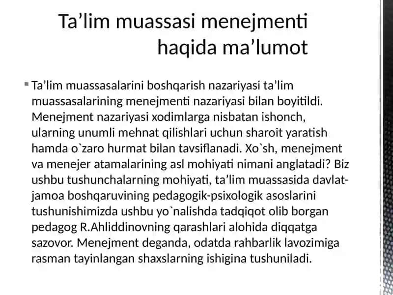 Taʼlim muassasasi menejmenti 4