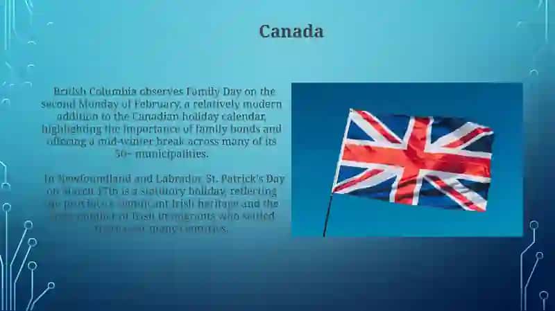 National holidays of Engilish speaking countries 4