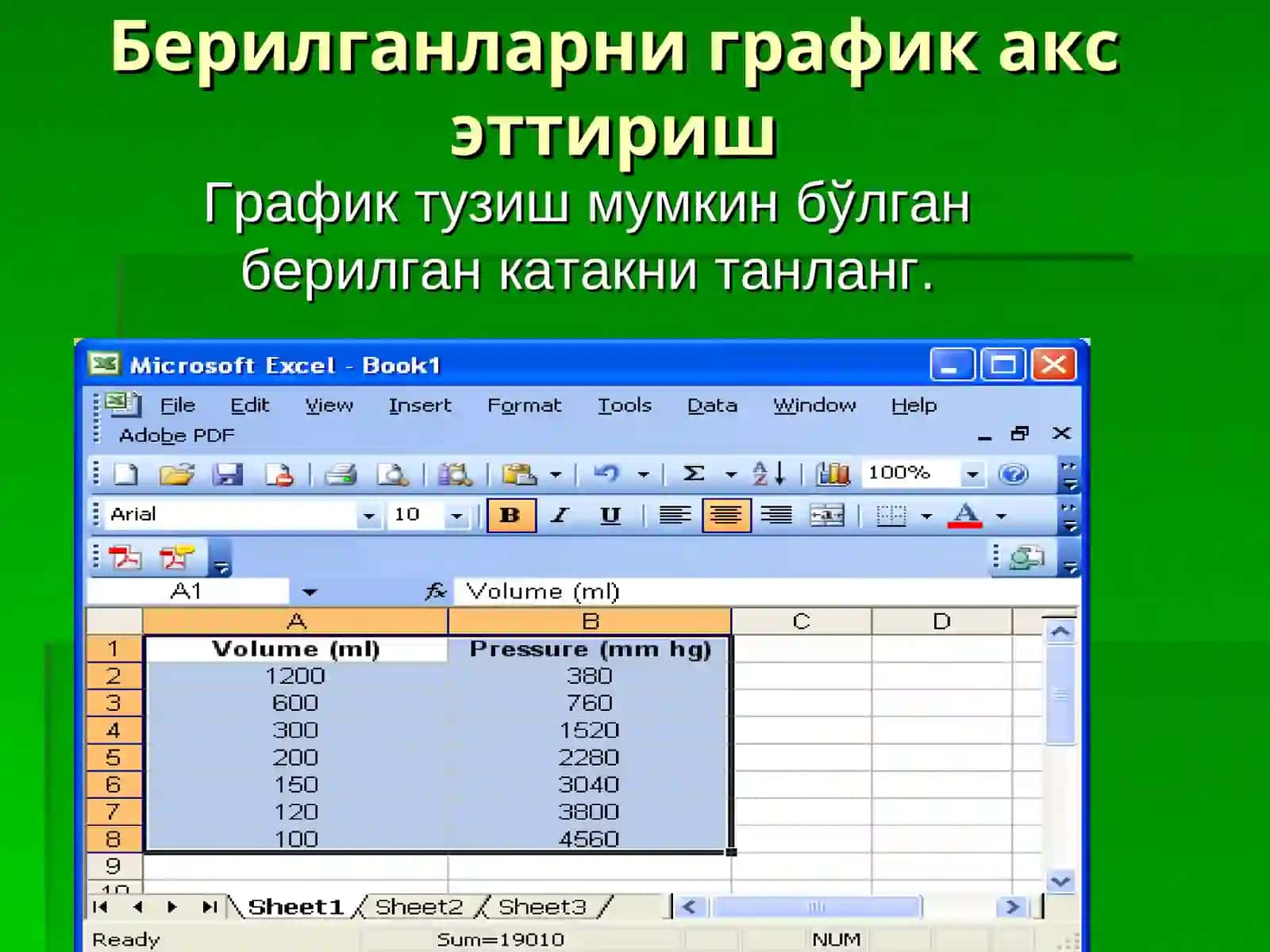 MS EXCELда график тасвири яратиш 4