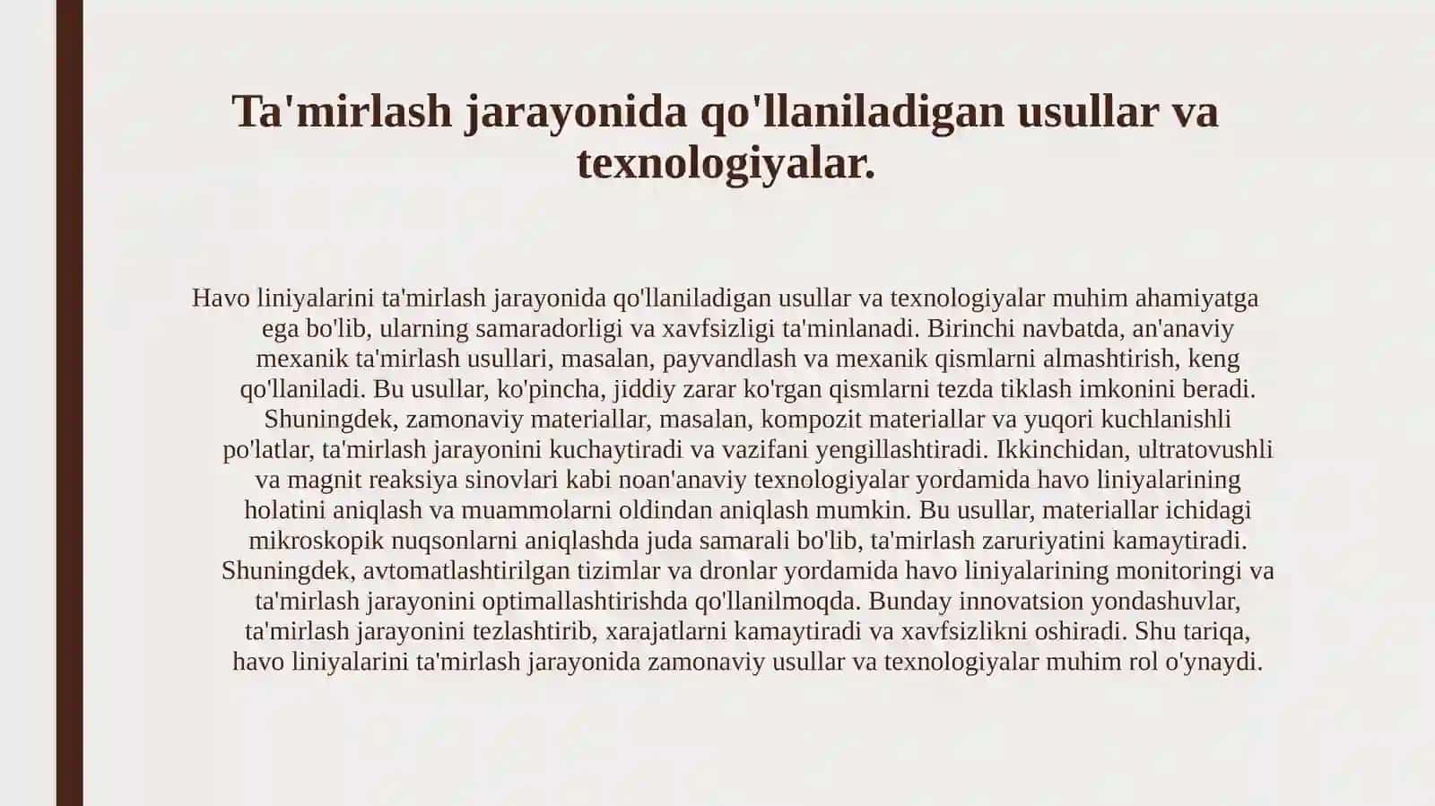 Havo liniyalarini ta'mirlash va oldini olish sinovlari 4