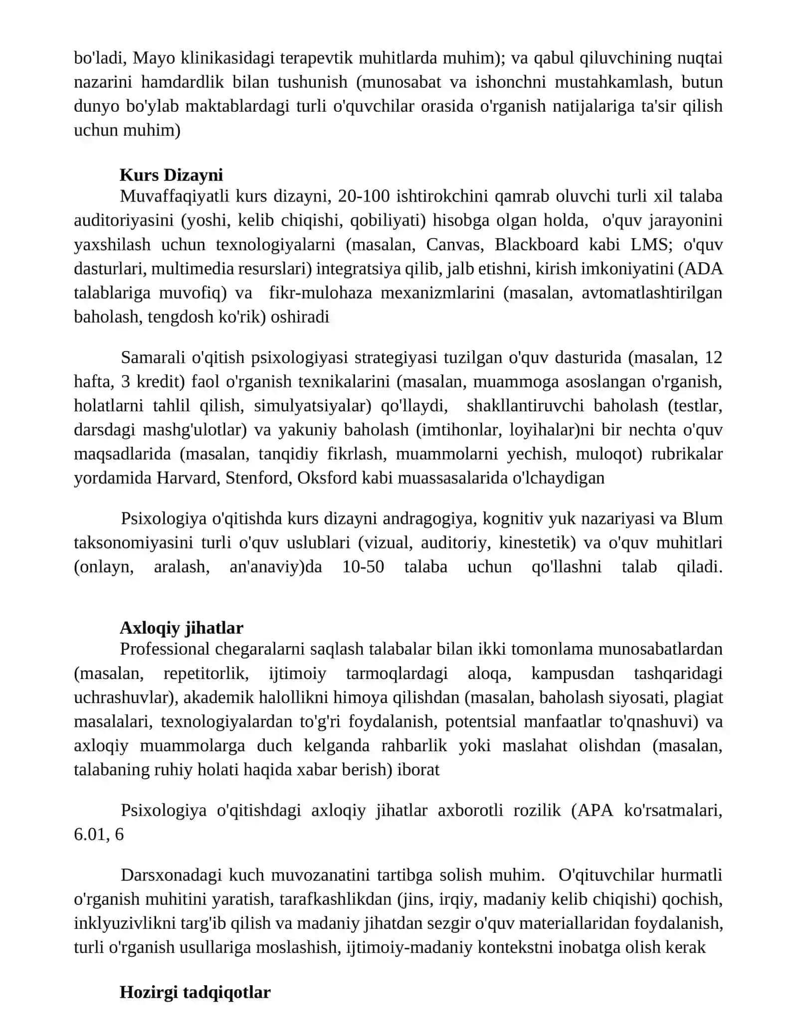 Psixologik bilimlarni o‘rgatish 4